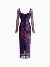 Vintage Blumenkleid mit Schnürung